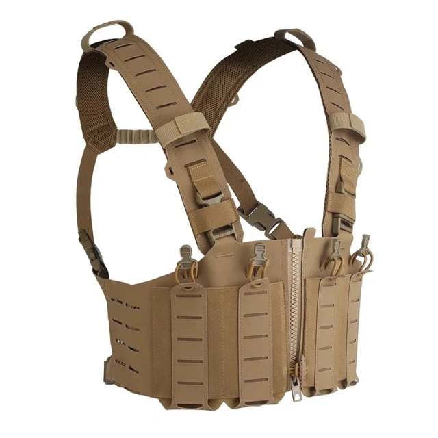 Customized Lightweight Tactical Chest Rig MOLLE Hunting Vest Quick Release Tactical Chest Rig With Magazine Pouch Customized Tactical Chest Rig for Hunting Adjustable Tactical Chest Rig Bag Heavy Duty Tactical Harness Vest Rig Bag