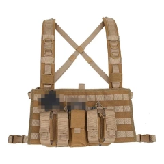 Outdoor Tactical Gear Molle Vest Pouch Bag Carrier Camouflage Tactical Chest Rig Heavy Duty Tactical Chest Rig Vest Hot Sale Detachable Adjustable Molle Tactical Chest Rig Vest Lightweight Tactical Chest Rig for Hunting Tactical Vest
