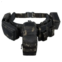 Custom Pockets Sport Enthusiasts Modular Equipment Gear Hunting Waist Security Tactical Belt Durable Duty Utility Waist Belt  Wear-resistant Nylon Belt durable outdoors Hiking Work Ratcheting Casual Men Jeans Web Adjustable Tactical Belt