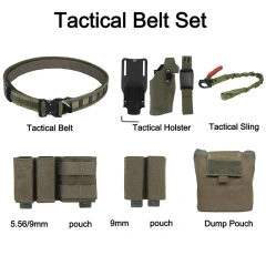 High Quality Wholesale Wear-resistant Multifunctional Tactical Belt with Tactical Holster Quick Release Belts Utility Belt Set  Adjustable Hot selling Training Work Durable Breathable Waterproof Tactical Belt Concealed Carry Utility Belt