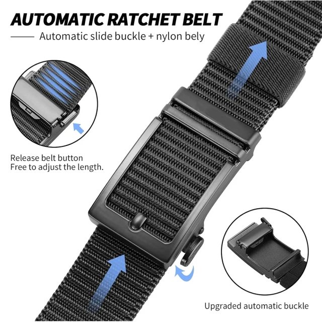 Durable Waterproof Ratchet Belts Men Tactical Belts Adjustable Training Durable Nylon Web Golf Belt  Adjustable Training Outdoor Nylon Belts Men Tactical Belt Adjustable Slide Plastic Buckle Web Canvas Belt