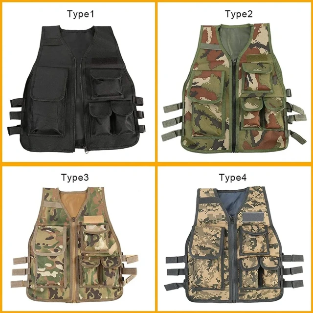 Wholesale Hiking Adjustable Kids Training Vest Breathable Outdoor Children's Assault Vest Durable Tactical Training Vest Training outdoors Paintball Vest Waterproof multifunctional Wear-resistant stab-proof Sports Training vest