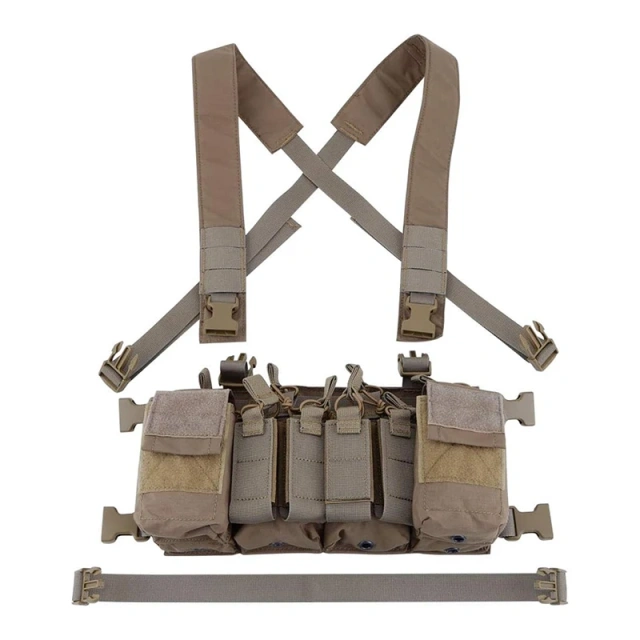 Tactical Chest Rig Vest Adjustable X Harness Hunting Vest with Mag Pouches for Training Tactical Chest Bag Rig Universal Tactical Chest Pack Rig Heavy Duty Nylon Tactical Chest Rig Adjustable Tactical Chest Rig with Mag Pouches