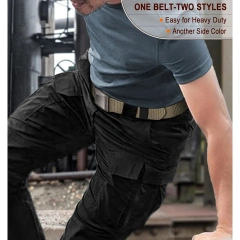 Training Adjustable Training Men Multifunctional Belt Reversible Stretch Men Work Rigger Hiking Tactical Belt  Mountaineering Polyester Outdoor Tactical Belt Quick-release Buckle Training Use Pouch Hunting Tactical Belt Duty Belts