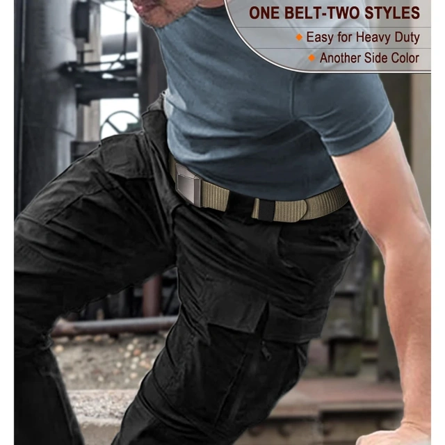 Training Adjustable Training Men Multifunctional Belt Reversible Stretch Men Work Rigger Hiking Tactical Belt  Mountaineering Polyester Outdoor Tactical Belt Quick-release Buckle Training Use Pouch Hunting Tactical Belt Duty Belts