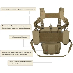 Tactical Chest Rig Multifunctional Adjustable Tactical Vest with Mag Pouches Outdoor Camouflage Chest Rig Tactical Micro Chest Rig with Magazine Holder Tactics Security Vest Outdoor Tactics Chest Rig