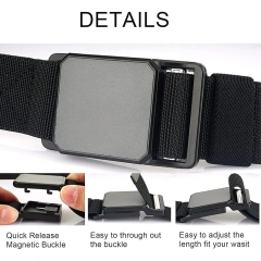 Wear-resistant Tactical Elastic Belts Men Quick Release Magnetic Buckle Stretch Webbing Heavy Duty Work Golf Belt  Outdoor tactical holster flashlight bag multifunctional tool kit waist belt nylon Oxford cloth practical safety Training belts