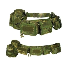 Breathable Adjustable Padded Pouch Multifunctional Waist Bag Duty Outdoor Belt Tactical Utility Belt with Holster  Wear-resistant Lightweight Hiking Hunting Pants Tactical Belt Stretch Nylon Web Quick Release Work Belt