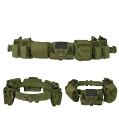 Outdoor Nylon Detachable Adjustable Waist Belt Set with Multifunctional Combination Patrol Waist Belt  Adjustable Hiking Tactical Belt Duty high density Material Mountaineering Utility Belt tensile strength tactic Waist Belts