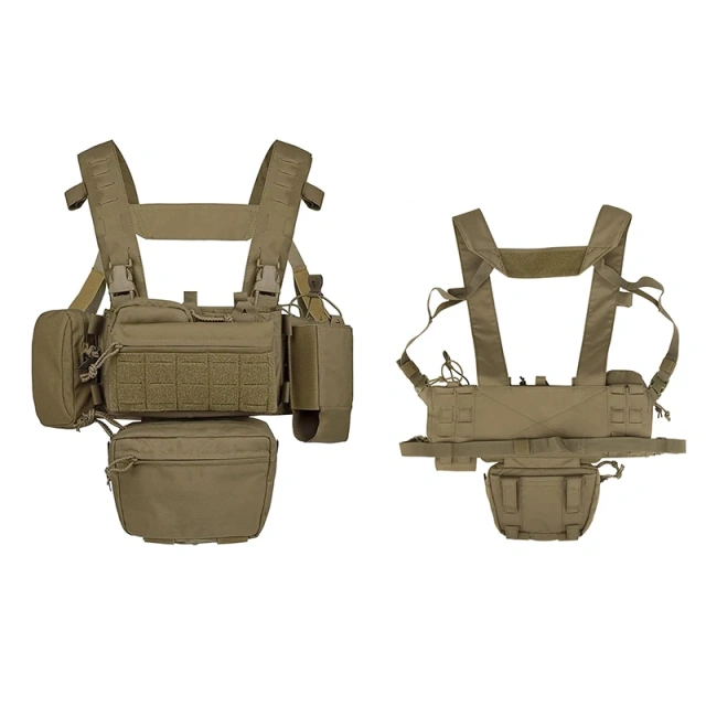 Adjustable Tactical Molle Micro Chest Rigs Modular Tactical Chest Rig Vest with Mag Pouch High Quality Training Chest Rigs Best Selling Tactical Micro Chest Rig Tactical Modular Harness Vest Heavy Duty Camouflage Tactical Vest Chest Rig