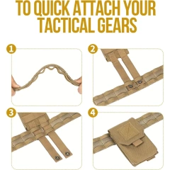 Adjustable Training Quick Release Belts with Inner Belt and Anti-Slip Pad Heavy Duty Sports Tactical Belt  High quality High Material comfortable Tactical Belt breathable Tactical Duty Belts Utility Belt with Accessories Pouches