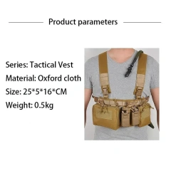 Men Nylon Tactical System Chest Rig High Quality Tactical Vest with Magazine Pouch Tactical Carrier Chest Rig Customized Hunting Apparel Nylon Tactical Chest Rig Vest with Magazine Pouch Molle System Tactical Chest Rig