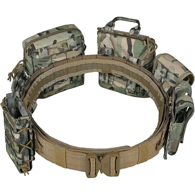 Multifunctional Tactical Belt with Accessories Security Duty Equipment Heavy Duty Tactical Belt Quick Release Rigger Belt   High Quality Durable Adjustable Training Tactical Belt With Quick-Release Metal Buckle Heavy Duty Nylon Work Belt