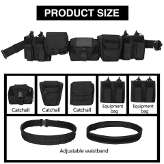 Outdoor Tactical Belt Set Combination Detachable Adjustable Waist Belt With Accessory Packs Hunting Game Tactical Belt  Hiking Tactical Belt Wear-resistant Webbing Riggers Web Belt Heavy Duty Quick Release Metal Buckle Belts