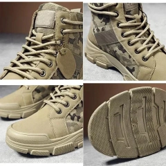 Durable Camouflage Oxford Boots for Men Autumn Platform Boots Outdoor High-top Shoes Tactical Men Ankle multifunctional Boots Durable Tactical Outdoor Men Women Hiking Winter Ankle Snow High Boots Designer Warm Sport Casual Oxford Shoes for Men