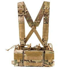 Training Equipment Tactical Vest Multi-function Tactical MOLLE Chest Rigs with Pouch Utility Tactical Vest Chest Rig Multifunctional Tactical Chest Rig Vests Adjustable Tactical Vest with Mag Pouches Tactical Chest Mini Rig for Outdoor