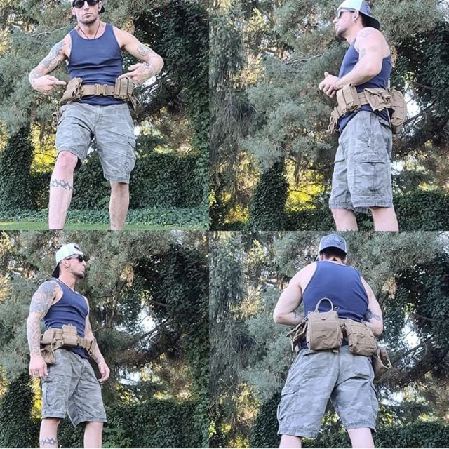 Premium Modular Equipment Training Tactical Molle Duty Belts with Pouches Outdoor High Density Material Tactical  Waist Belt  Wholesale Wear-resistant Nylon Tactical Belt Quick Release Metal Buckle Heavy Duty Sports Skinny Webbing Work Belts