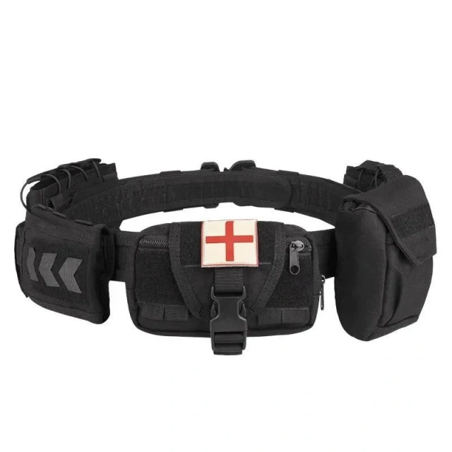 Outdoor Wear-resistant Nylon Detachable Adjustable Multi-Function Set Nylon Waist Seal for Men and Women Tactical Belt  Lightweight Mountaineering practical Duty Web Belt Adjustable Strap Duty Belt Rig Security Modular Duty Belts with Pouches
