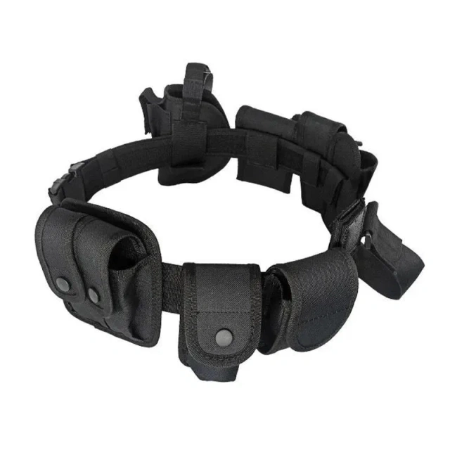 Adjustable Tactical Training Security Duty Belts Multifunctional Flashlight Pouch Sets Utility Belt Hunting Oxford Cloth Belt  Heavy Duty Wear-resistant Lightweight Metal Buckle Durable Tactical Belts Men Nylon Web Tactical Belt