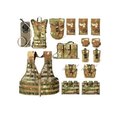 MOLLE Training Vest with Outer Pouches Durable Backpack and Hydration Pack Multicam Camo  Lightweight Training outdoors Breathable Vest Adjustable Paintball Vest with Removable Pouch  Oversized Training Vest Adjustable Breathable Assault Training Vest wi