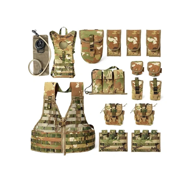 MOLLE Training Vest with Outer Pouches Durable Backpack and Hydration Pack Multicam Camo  Lightweight Training outdoors Breathable Vest Adjustable Paintball Vest with Removable Pouch  Oversized Training Vest Adjustable Breathable Assault Training Vest wi
