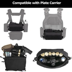 Tactical Gear Chest Rig Tactical Molle Micro Chest Rigs Adjustable Detachable Tactical Modular Vest with Mag Pouch Hot Selling Tactical Vest Outdoor Adjustable Tactical Chest Rig with Pouches Training Chest Rig for Hunting