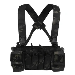 Hot Selling Lightweight Portable Tactical Vest Chest Rig Bag Magazine Pouch Tactical Vest Outdoor Camouflage Chest Rig military Tactical Chest Rig Training Vest Tactical Vest Micro Chest Rig with Pouches Tactical Molle Chest Rig