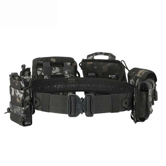 Outdoor Mountaineering Polyester Tactical Belt Outdoor Training Use Hunting Accessories Training Tactical Belts Duty Belt  Wear-resistant Ratchet Belt multifunctional Nylon Web Training Tactical Belt with Automatic Slide Buckle