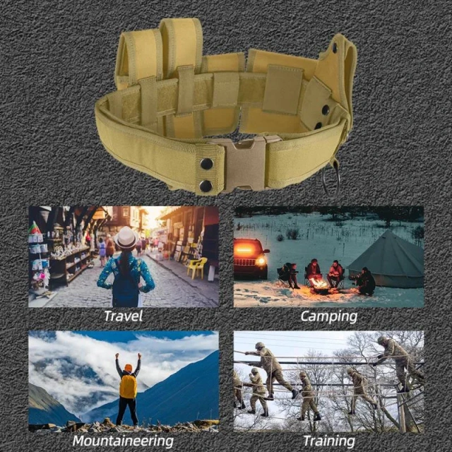 Adjustable Heavy Duty Utility Belt Quick-Release Belts with Pouch for Tactical Security Tactical Accessory Security Belt  High Quality Ratchet Belts Men Nylon Web Men Casual Jeans Pants Adjustable Belt with Slide Buckle