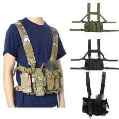 Best Selling Tactical Pouches Chest Rig Heavy Duty Tactical Rig Bag for Chest Camo Tactical Rig Hunting Vest military Tactical Gear Micro Chest Rig Heavy Duty Tactical Chest Rig Vest Outdoor Tactical Chest Rig for Training