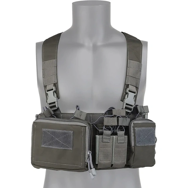 Tactical Chest Pack Tactical Molle Chest Rig with Multi-Pockets Mag Pouch Good Quality Tactical Rig Vest Outdoor Tactical Chest Mini Rig Multifunctional Adjustable Tactical Vest with Mag Pouches Camo Tactical Vest Rig