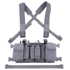 Customized Field Equipment Tactical Vest Detachable Tactical Chest Rig Good Quality Camouflage Tactical Vest Rig military Outdoor Chest Rig Tactical Vest for Training Camouflage  Hunting Molle Mag Pouches Tactical Chest Rig Bag