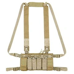 Outdoor Tactical Camouflage Chest Rig Tactical Molle Tactical Chest Rig Vest With Magazine Pouches Tactical Vest Chest Rig Outdoor Tactical Chest Rig for Hunting Lightweight Tactical Chest Vest with Mag Pouch Tactical Modular Chest Rig