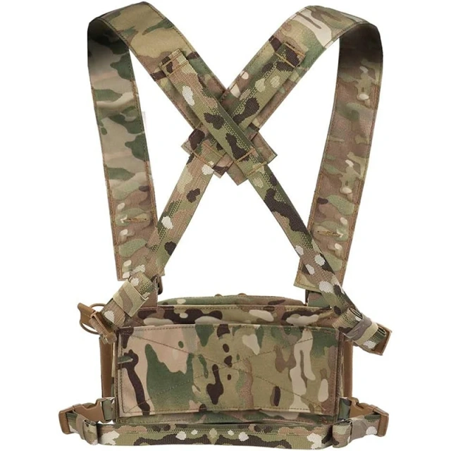 Customized Camouflage Tactical Vest Heavy Duty Tactical Chest Rig Camouflage Tactical Vest Chest Rig Factory Directly Supply Tactical Molle Harness Heavy Duty Chest Rig Tactical Harness Vest Training Mini Rig