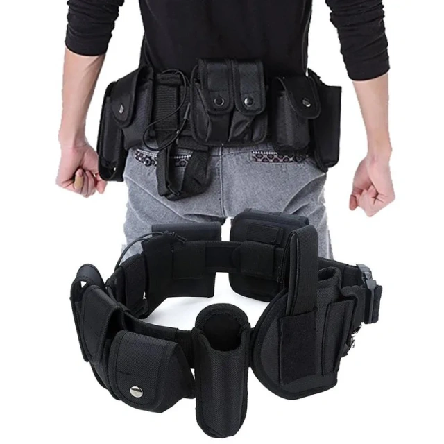 Duty Belts Training Tactical Modular Equipment Security Utility Belt with Components Pouches Bags Holster Gear Security Belts  Durable Waterproof multifunctional Wear-resistant Men’s Nylon Canvas Belt Adjustable Tactical Belt with Plastic Buckle