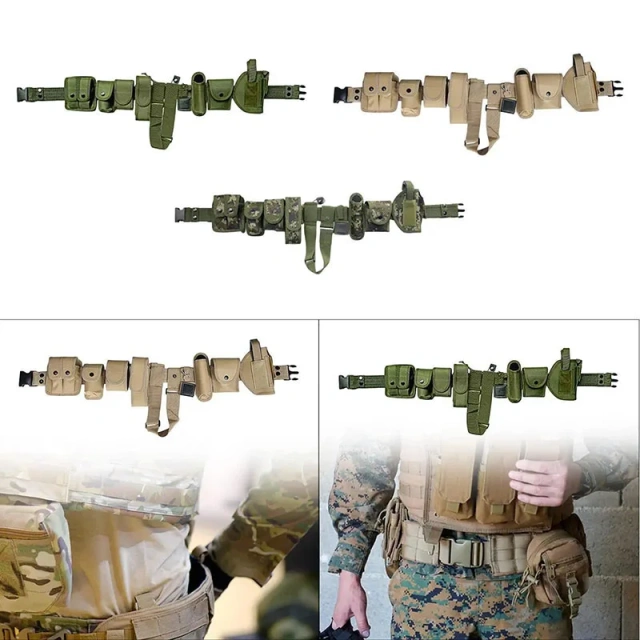 High Quality Mountaineering High Density Material Duty Belt Durable Bag Practical Waist Tool Bag Tactic Waist Belt  Fashionable Tactical Belt Breathable Men Quick Release Adjustable Training Metal Buckle Duty Belts