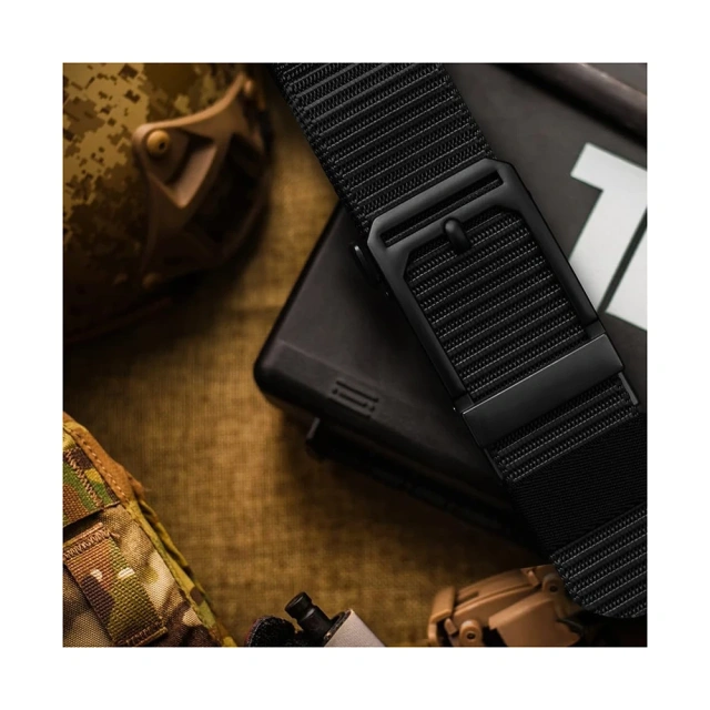 Wear-resistant Lightweight Nylon Web Work Belt with Automatic Slide Buckle Adjustable Men's Ratchet Tactical Belt  High Quality Premium Adjustable Tactical Duty Belt Set High density Material Nylon Adjustable Quick-Release Tactical Belt