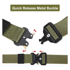 Sports Training Training Wear-resistant Men's Tactical Belt Heavy Duty Webbing Belts Adjustable Style Nylon Belts  Lightweight Outdoor Camouflage multifunctional five piece tactical waist cover hunting Mountaineering waist safety tactical belt