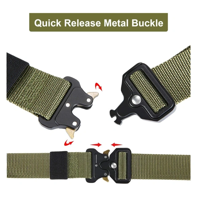 Sports Training Training Wear-resistant Men's Tactical Belt Heavy Duty Webbing Belts Adjustable Style Nylon Belts  Lightweight Outdoor Camouflage multifunctional five piece tactical waist cover hunting Mountaineering waist safety tactical belt