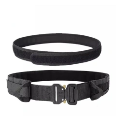 Tactical Belt Waist Pack Outdoor Multi-functional Mountaineering Storage Bag Hunting Gear Belt Pocket Bag Tactic Waist Belt  Lightweight Training Durable Web Belt Men Women with Metal Double Ring Buckle Wear-resistant Canvas Tactical Belt