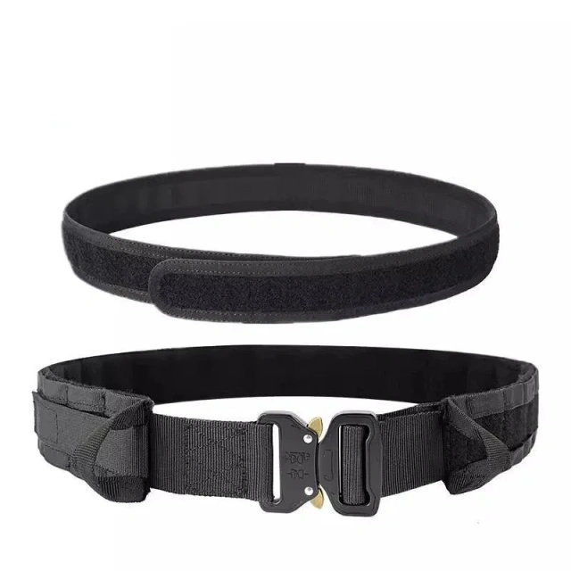 Tactical Belt Waist Pack Outdoor Multi-functional Mountaineering Storage Bag Hunting Gear Belt Pocket Bag Tactic Waist Belt  Lightweight Training Durable Web Belt Men Women with Metal Double Ring Buckle Wear-resistant Canvas Tactical Belt