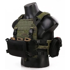 Tactical Micro Chest Vest with Chest Strap Good Quality Tactical Backpack Vest Outdoor Tactical Chest Rig Custom High Quality Tactical Training Mini Rig Outdoor Durable Protective Safety Vests Chest Tactical Carriers Chest Rigs