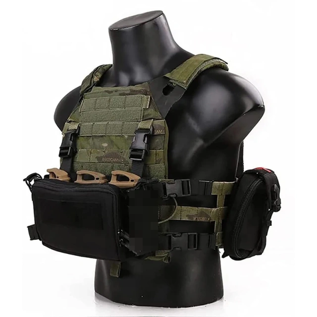 Tactical Micro Chest Vest with Chest Strap Good Quality Tactical Backpack Vest Outdoor Tactical Chest Rig Custom High Quality Tactical Training Mini Rig Outdoor Durable Protective Safety Vests Chest Tactical Carriers Chest Rigs