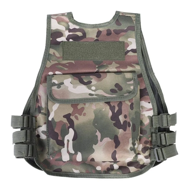 High Quality Durable Training Vest for Children Adjustable Camouflage Assault Training Vest Outdoors Games Tactical Vest Training Cross Draw Vest Wear-resistant Lightweight stab-proof Sports Training vest