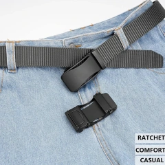 Wear-resistant Lightweight Nylon Ratchet Belt Men Tactical Stretch Hiking Hunting Pants Web Golf Belt  Training Durable Sports Fashionable Nylon Ratchet Belts Men Web Tactical Belt with Automatic Click Buckle Belt