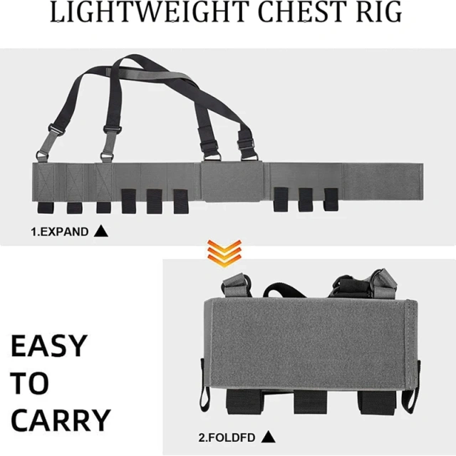 Hot Selling Tactical Gears Chest Vest Lightweight Elastic Tactical Rig for Training Hunting Tactical Chest Rig Customized Tactical Chest Rig Harness Outdoor Tactical Camouflage Chest Rig Heavy Duty Tactical Pouches Chest Rig