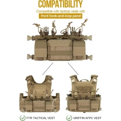 Factory Direct Sales Utility Tactical Vest Chest Rig Tactical MOLLE Chest Rigs with Pouch Tactical Vest for Hunting Training Chest Rig Tactical Molle Chest Rig Adjustable Detachable Training Modular Vest with Mag Pouch Training Micro Chest Rigs
