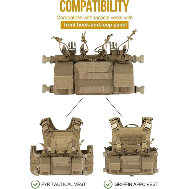 Factory Direct Sales Utility Tactical Vest Chest Rig Tactical MOLLE Chest Rigs with Pouch Tactical Vest for Hunting Training Chest Rig Tactical Molle Chest Rig Adjustable Detachable Training Modular Vest with Mag Pouch Training Micro Chest Rigs
