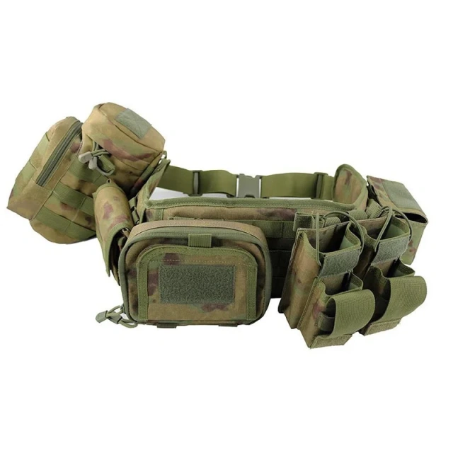 Adjustable Detachable Camouflage Tactical Waist Wrap Set Multi-functional Outdoor Combination Belt Accessory Package Set  Breathable Men multifunctional Rigger Nylon Web Work Belt with Quick Release Buckle Adjustable Tactical Belt