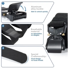 Men Multifunctional Hiking Rigger Nylon Web Work Belt with Heavy Duty Quick Release Buckle Tactical Belts  Outdoor Adjustable Camouflage Modular Equipment Tactical Belt Outdoor Comfort Training Molle Duty Belts With Tool Pouches